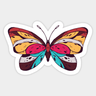 Colorful Butterfly Illustration Sticker